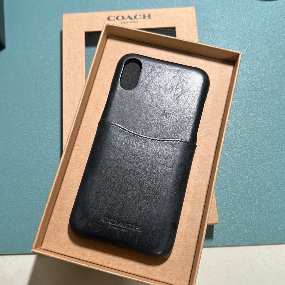 Pre-owen Coach iPhone case for XS Black